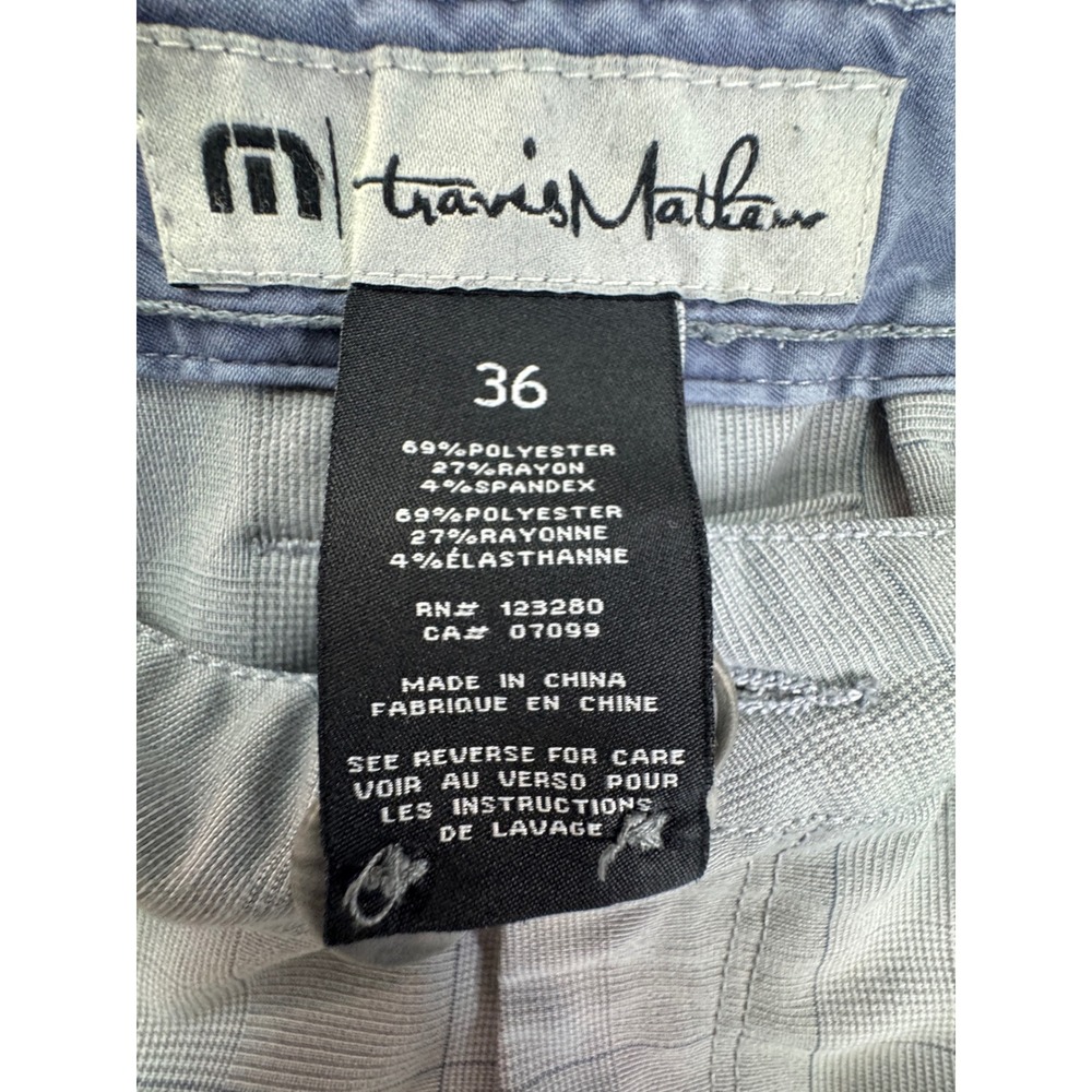 TravisMathew Grey Plaid Golf Shorts Mens 36 Performance Stretch Flat Front - Picture 6 of 13
